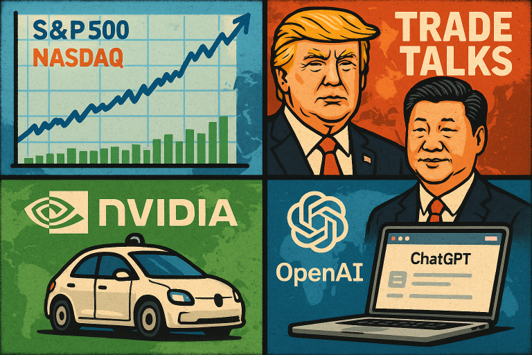 US digest: Tech gains lift markets, Trump–Xi meeting set, Nvidia partners with Uber