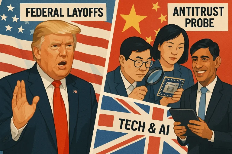 Evening digest: Trump begins federal layoffs, Sunak joins AI leadership, new China tariffs ahead